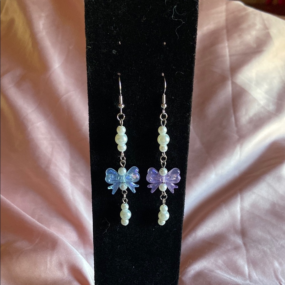 Bows Pearl Drop Earrings